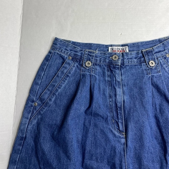 Vintage Bill Blass Pleated Grandpa Granola Girl Denim Bermuda Jorts Shorts - Picture 5 of 5